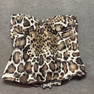 MAG by Milton Aguirre Leopard Print Bustier Corset Top – Size M 0598